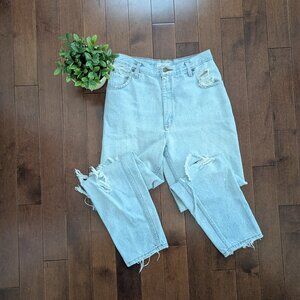 4/$25 SUPER DISTRESSED VINTAGE LIGHT WASH BAGGY JEANS